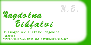 magdolna bikfalvi business card